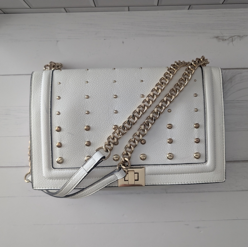 INC Ajae Flap Crossbody bag faux leather with gold tone hardware Women's Purse